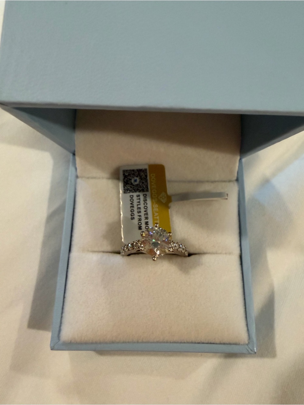 DovEggs 2ct 8mm GHI Color 2.6mm Solitaire Moissanite Size 5.5